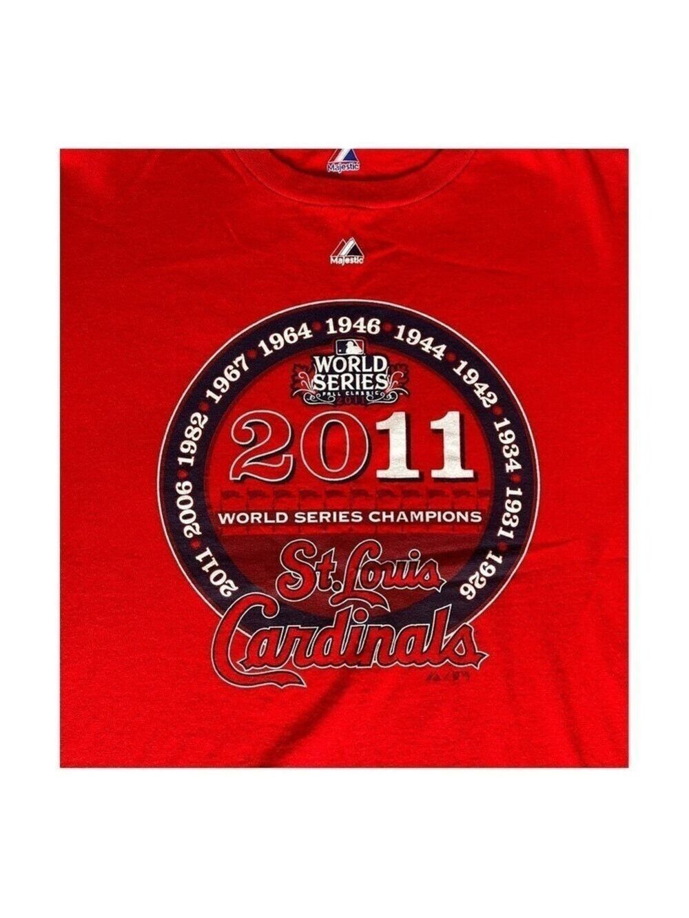 ST LOUIS CARDINALS 2011 World Series Champions t-shirt size medium